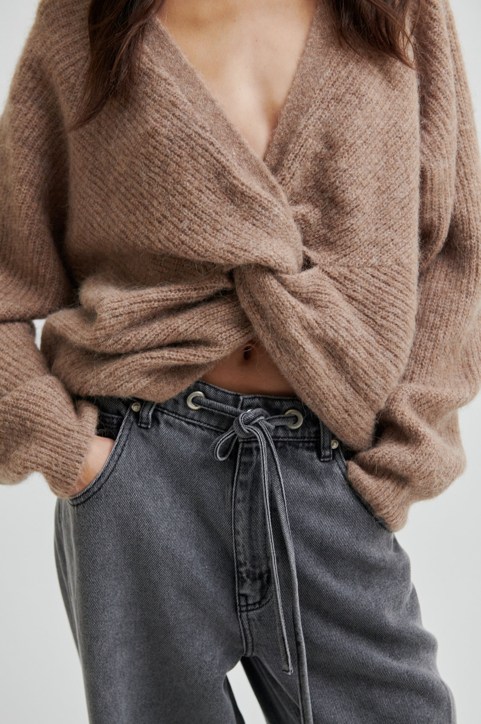 Flare Knit, Dark Beige Melange