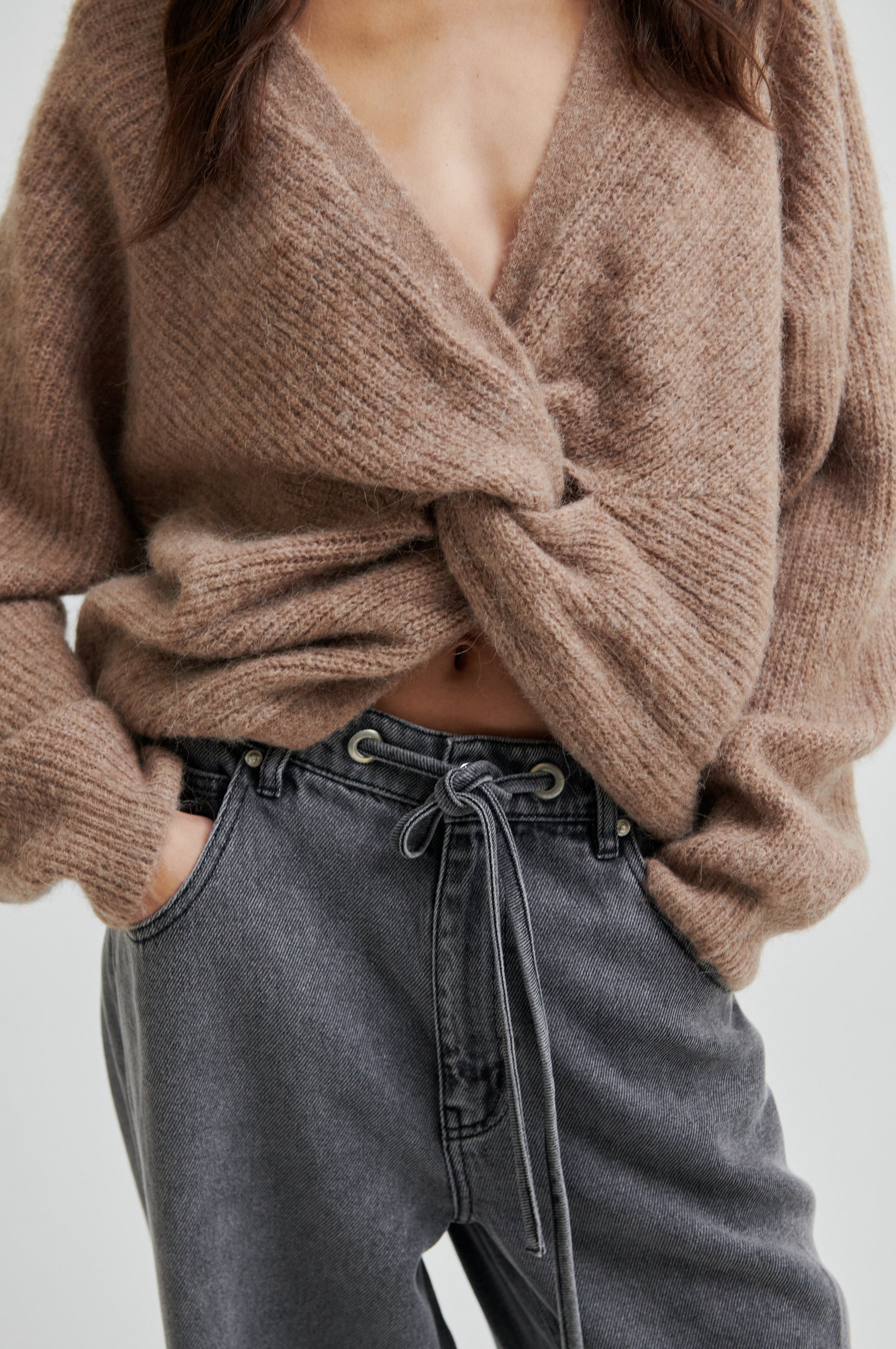 Flare Knit, Dark Beige Melange