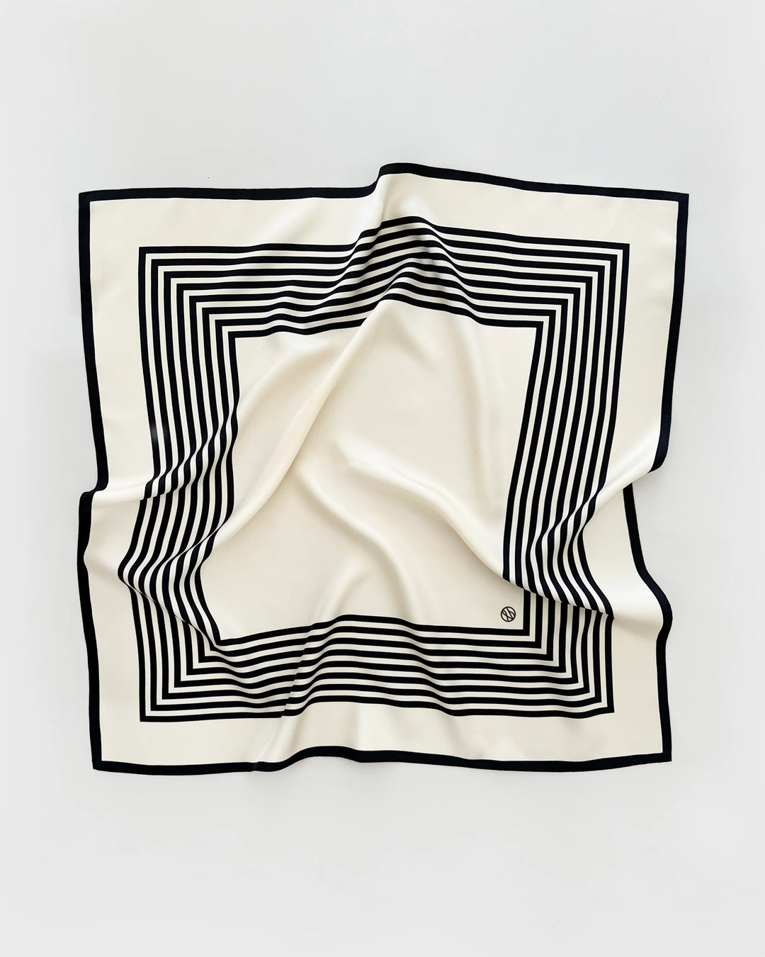 No. 1  Silk Scarf Cream &amp; Black