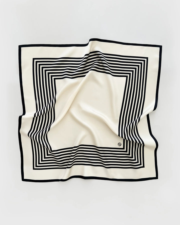 No. 1  Silk Scarf Cream &amp; Black