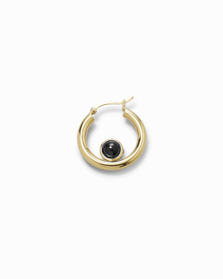 Onyx hoops, Gold