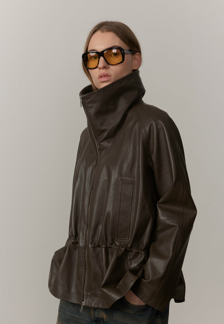 Oscar Leather Jacket - Earth