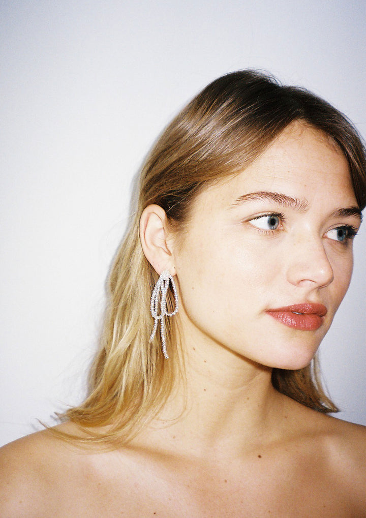 Sad Bow Ear Sticks - Silver
