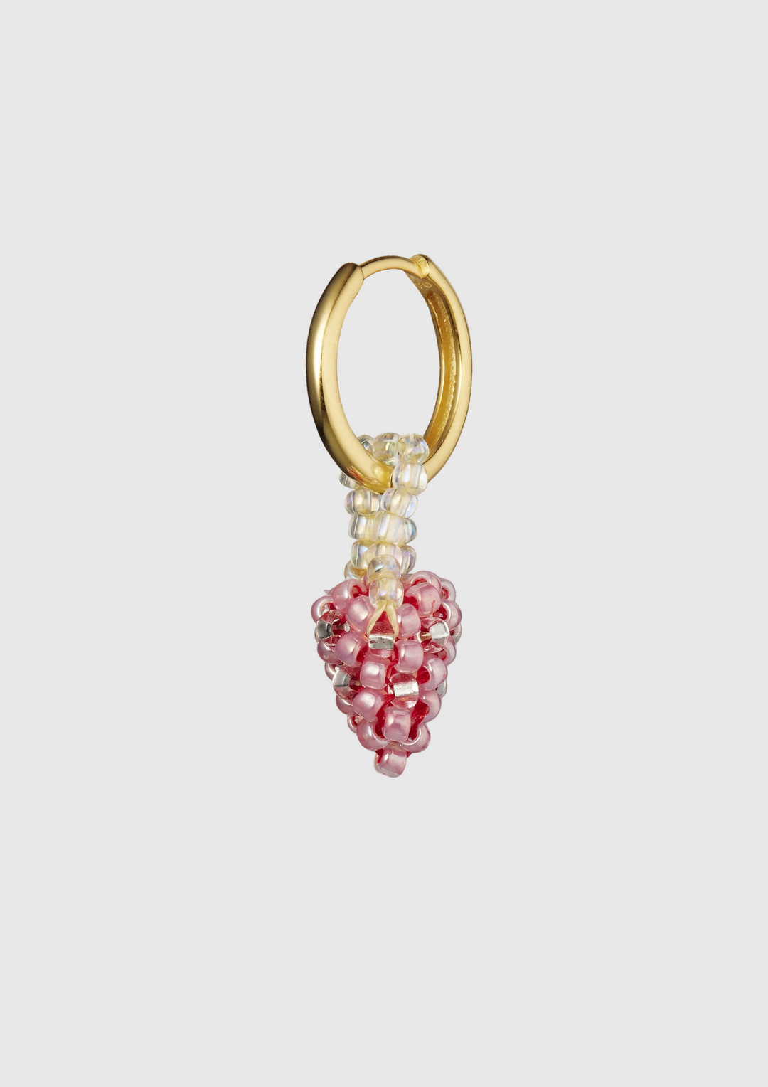 Mini Pale Strawberry Earrings - Gold