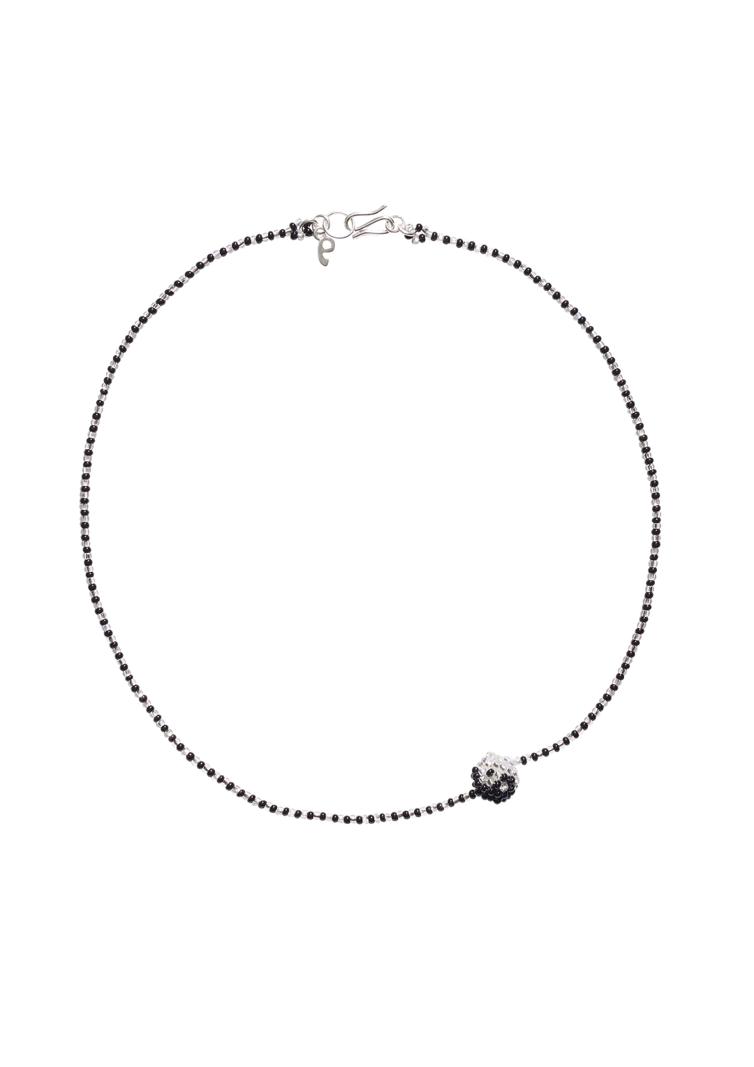 Striped Black Yin Yang Necklace