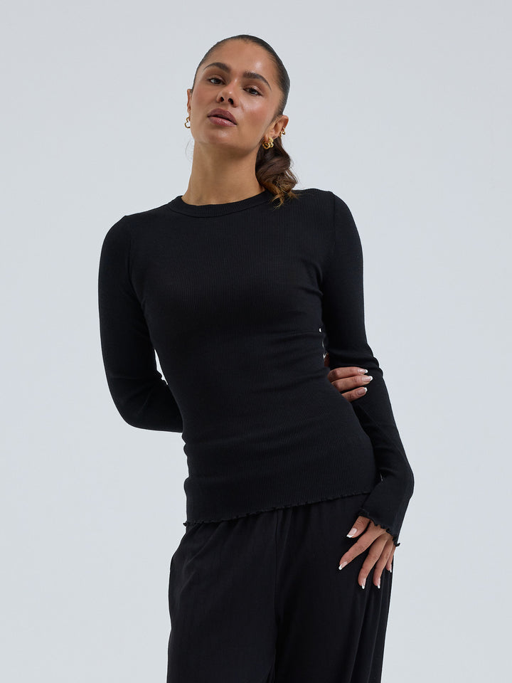 Wooly Long Sleeve, Black