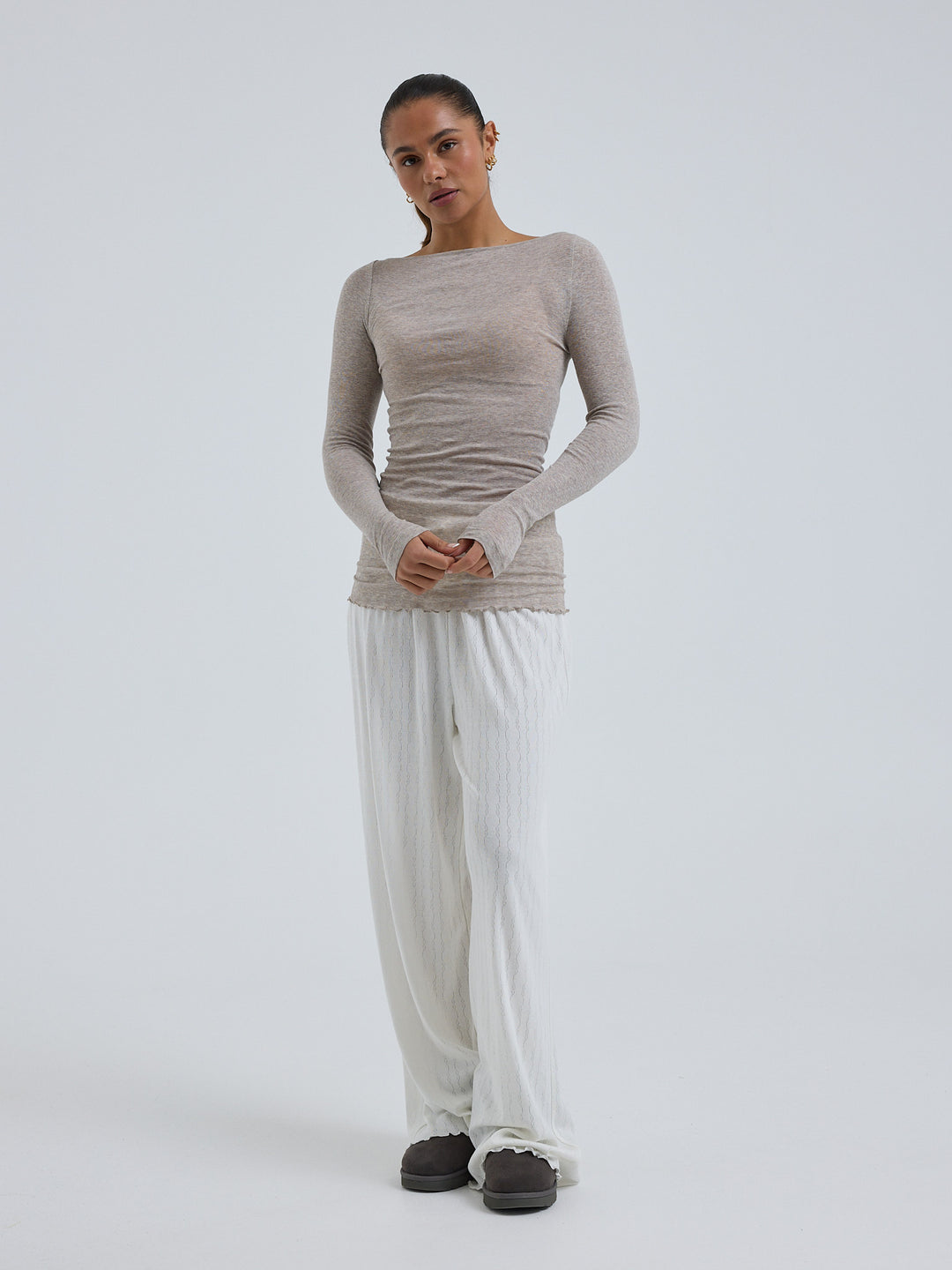 Cotton Boat Neck, Desert Melange