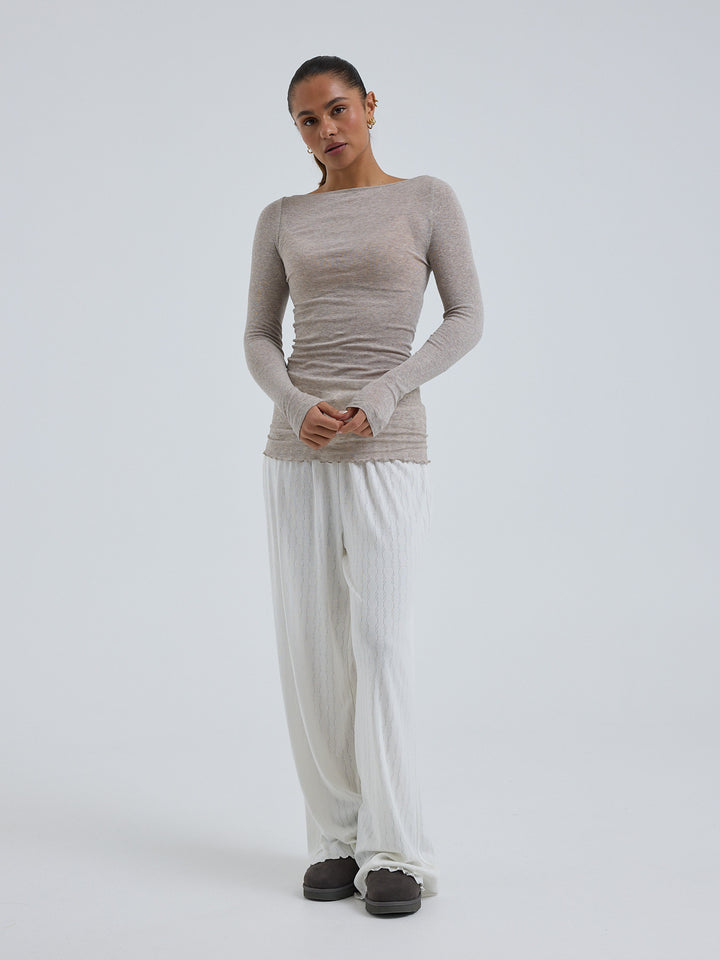 Cotton Boat Neck, Desert Melange