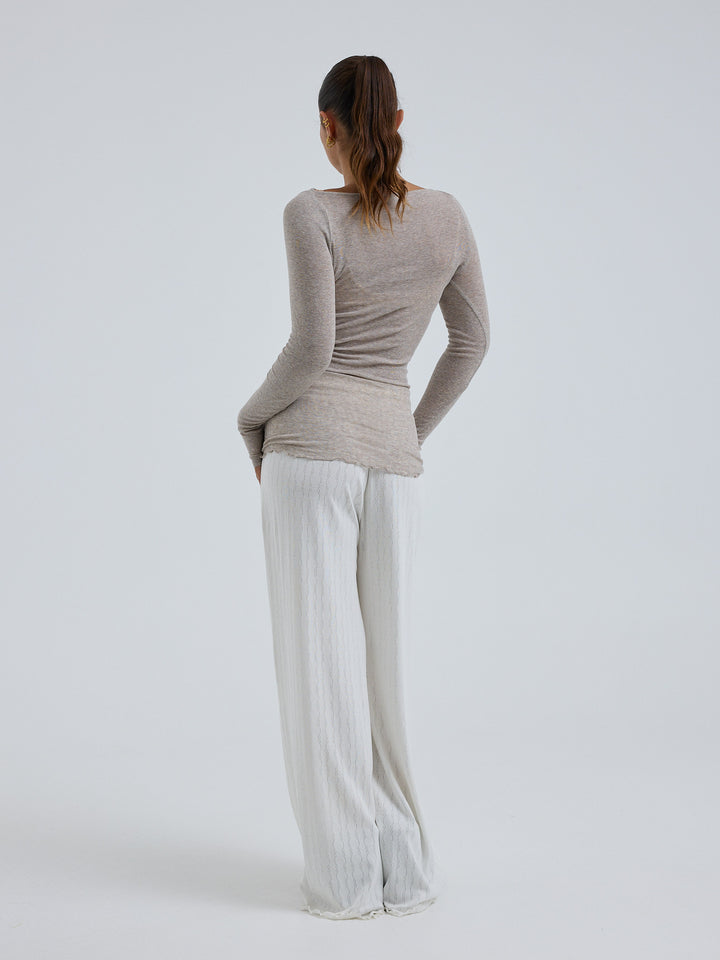 Cotton Boat Neck, Desert Melange
