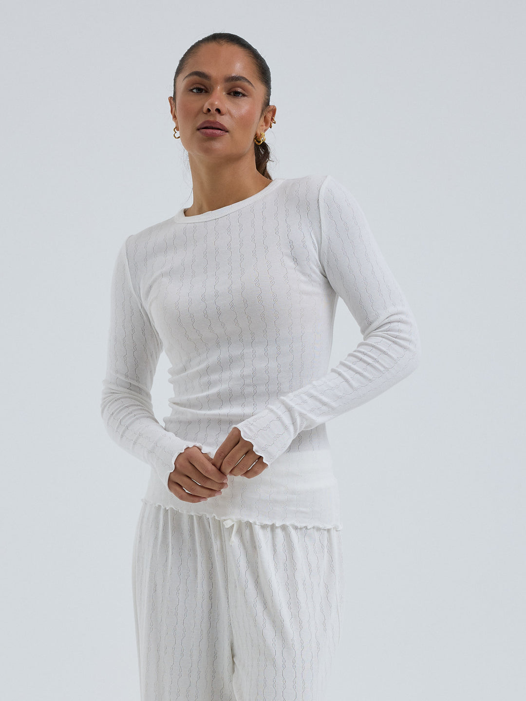 Jacquard Fiori, White