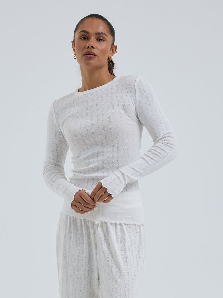 Jacquard Fiori, White