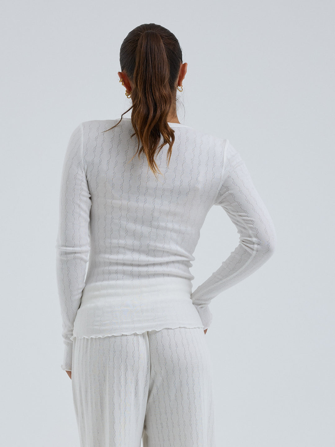 Jacquard Fiori, White
