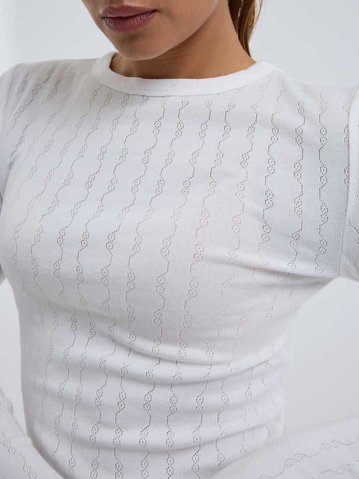 Jacquard Fiori, White