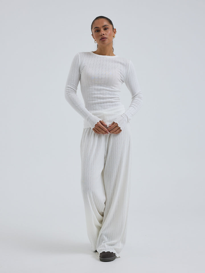 Jacquard Fiori, White