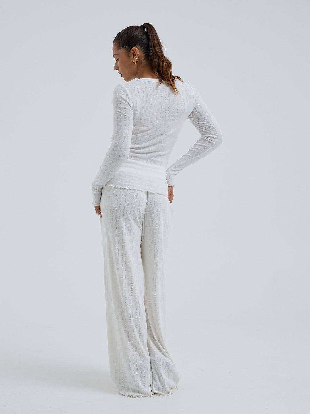 Jacquard Fiori, White
