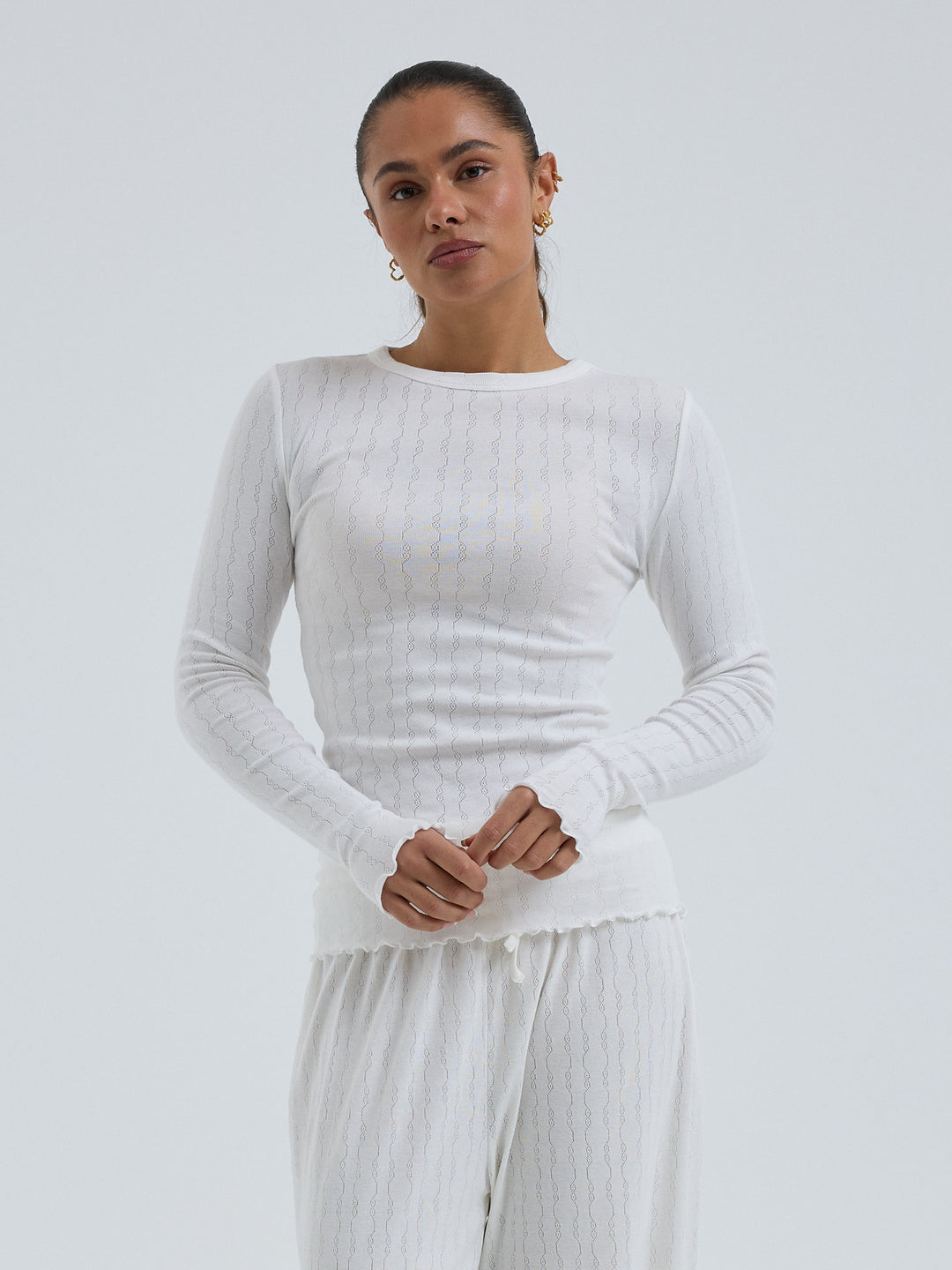 Jacquard Fiori, White