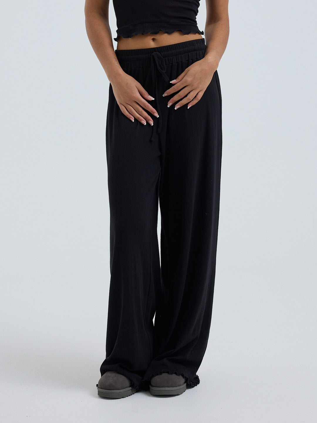 Jacquard Pants, Black
