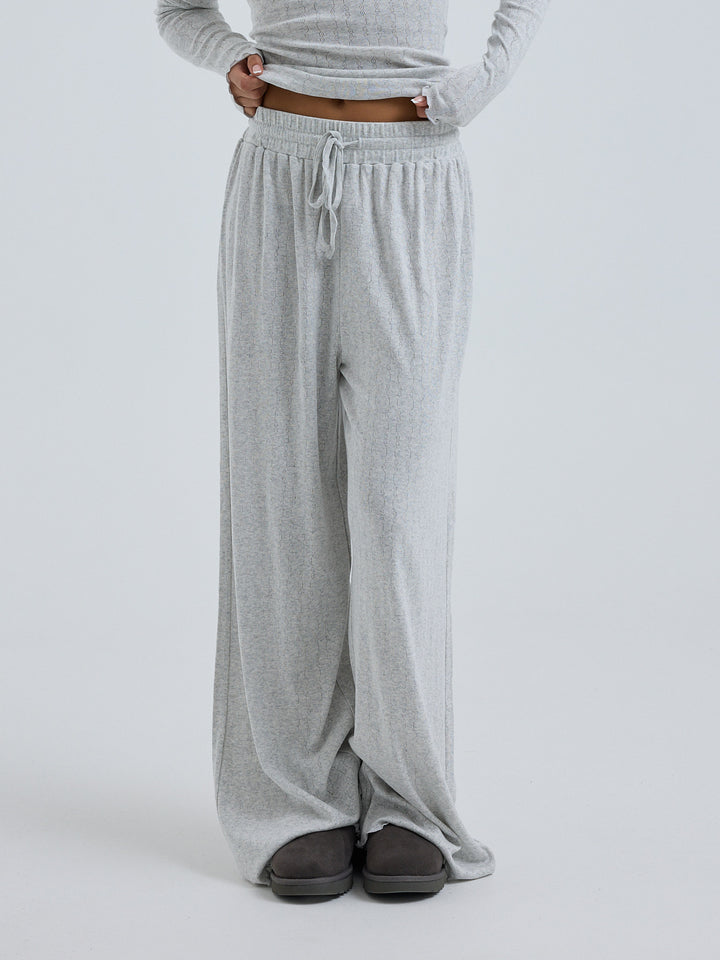 Jacquard Pants, Light Grey Melange