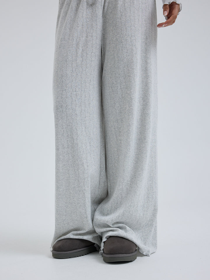 Jacquard Pants, Light Grey Melange