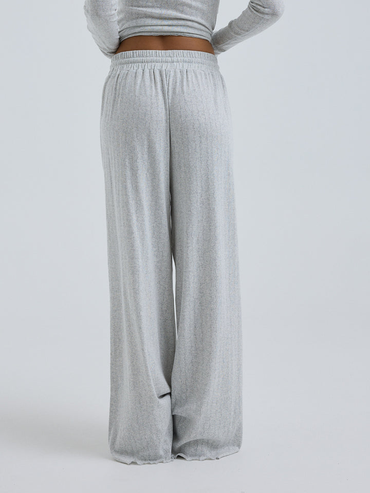 Jacquard Pants, Light Grey Melange