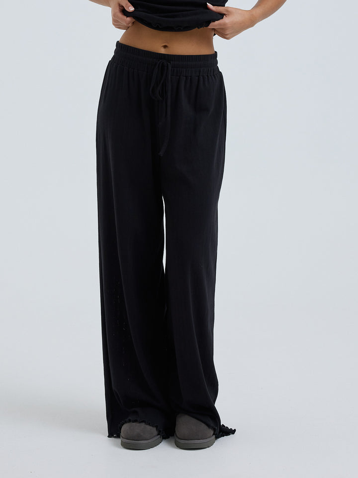Jacquard Pants, Black