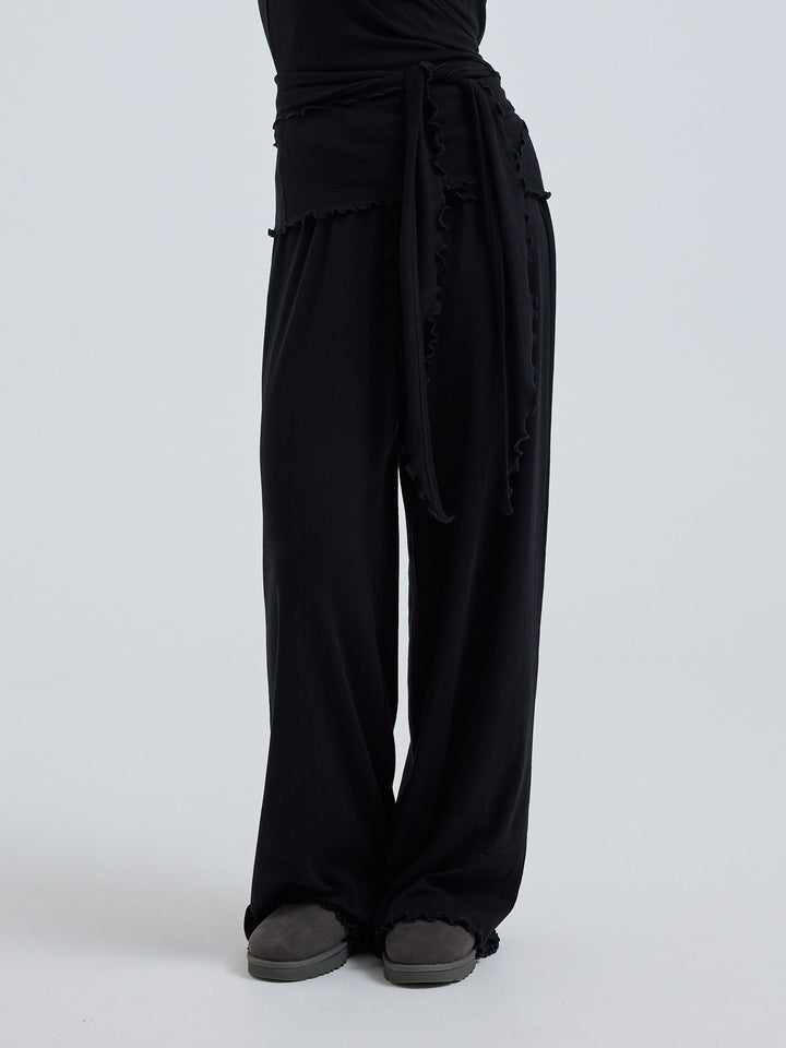 Jacquard Pants, Black