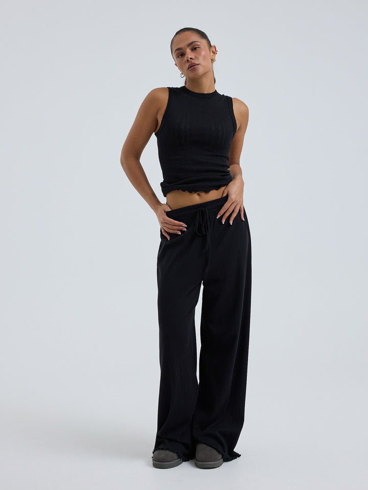 Jacquard Pants, Black