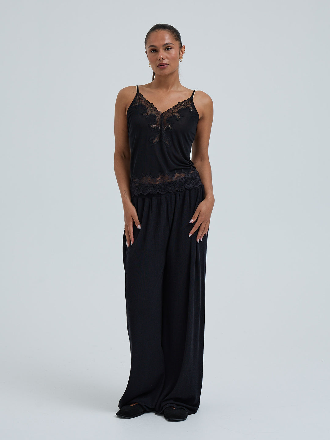 Silk Cami Romance - Black