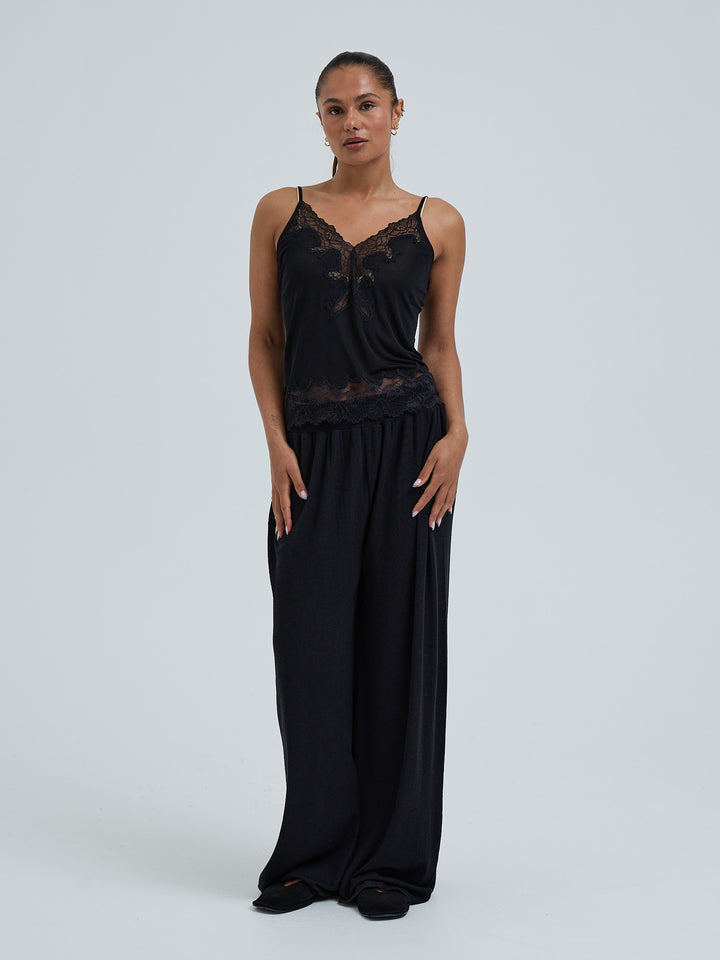 Silk Cami Romance - Black