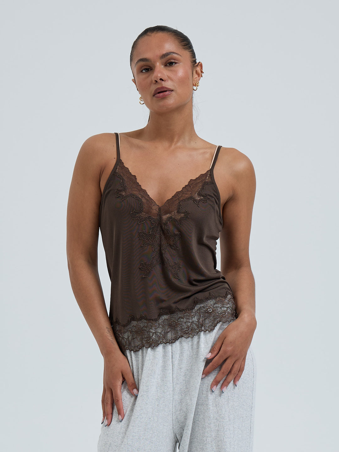 Silk Cami Romance - Umber Brown