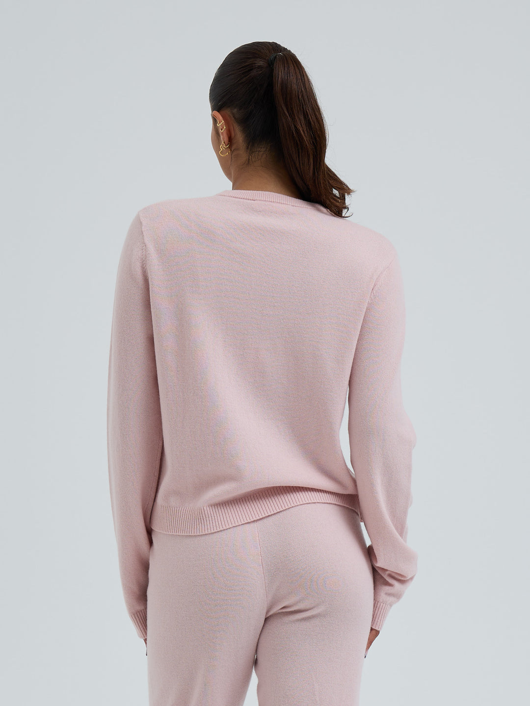 Wool Cashmere Crew Neck - Powder Pink