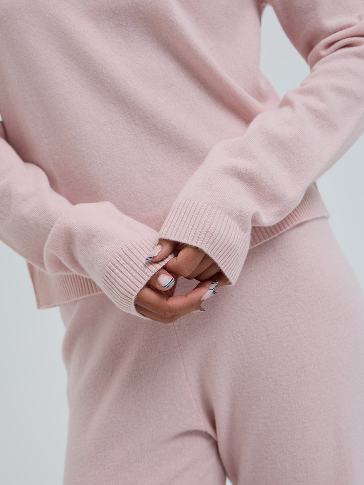 Wool Cashmere Crew Neck - Powder Pink