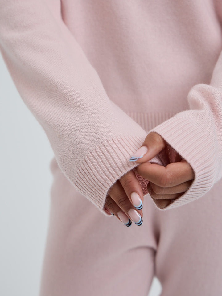 Wool Cashmere Crew Neck - Powder Pink