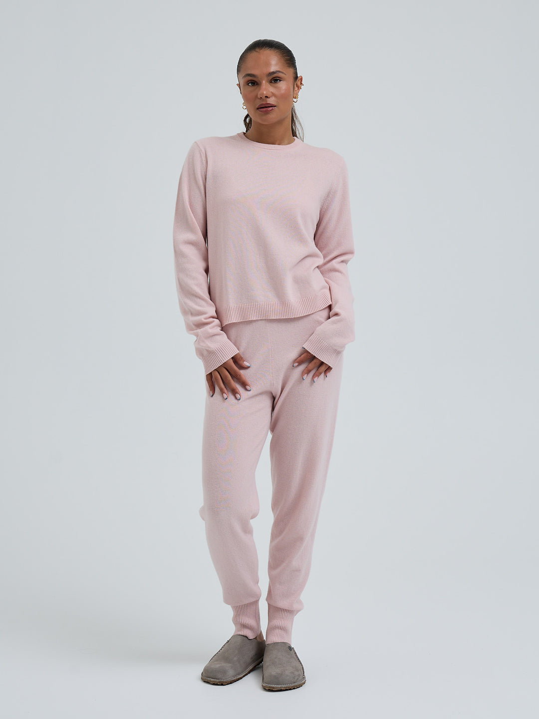 Wool Cashmere Crew Neck - Powder Pink