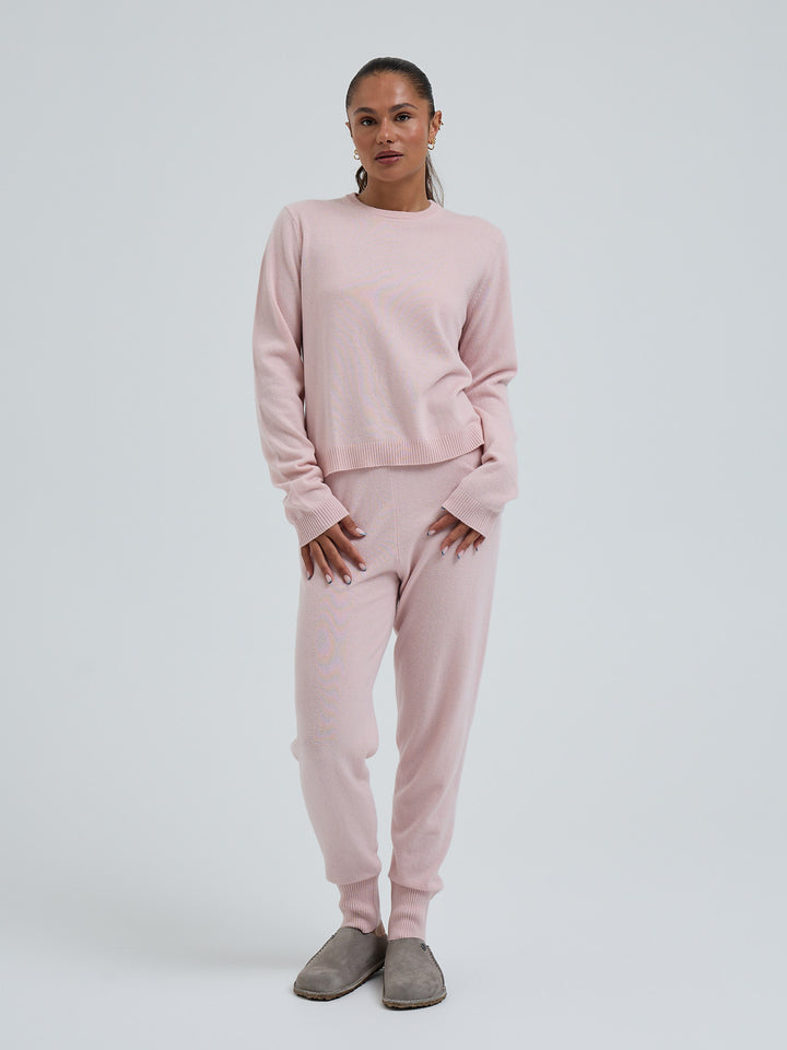 Wool Cashmere Crew Neck - Powder Pink