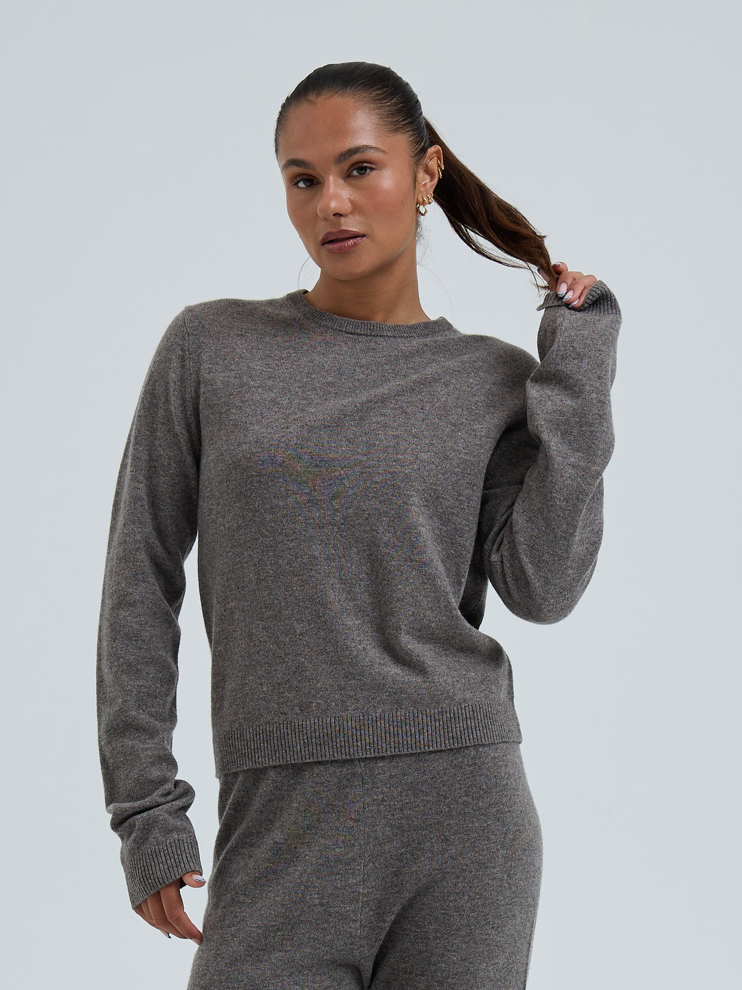 Wool Cashmere Crew Neck - Mushroom