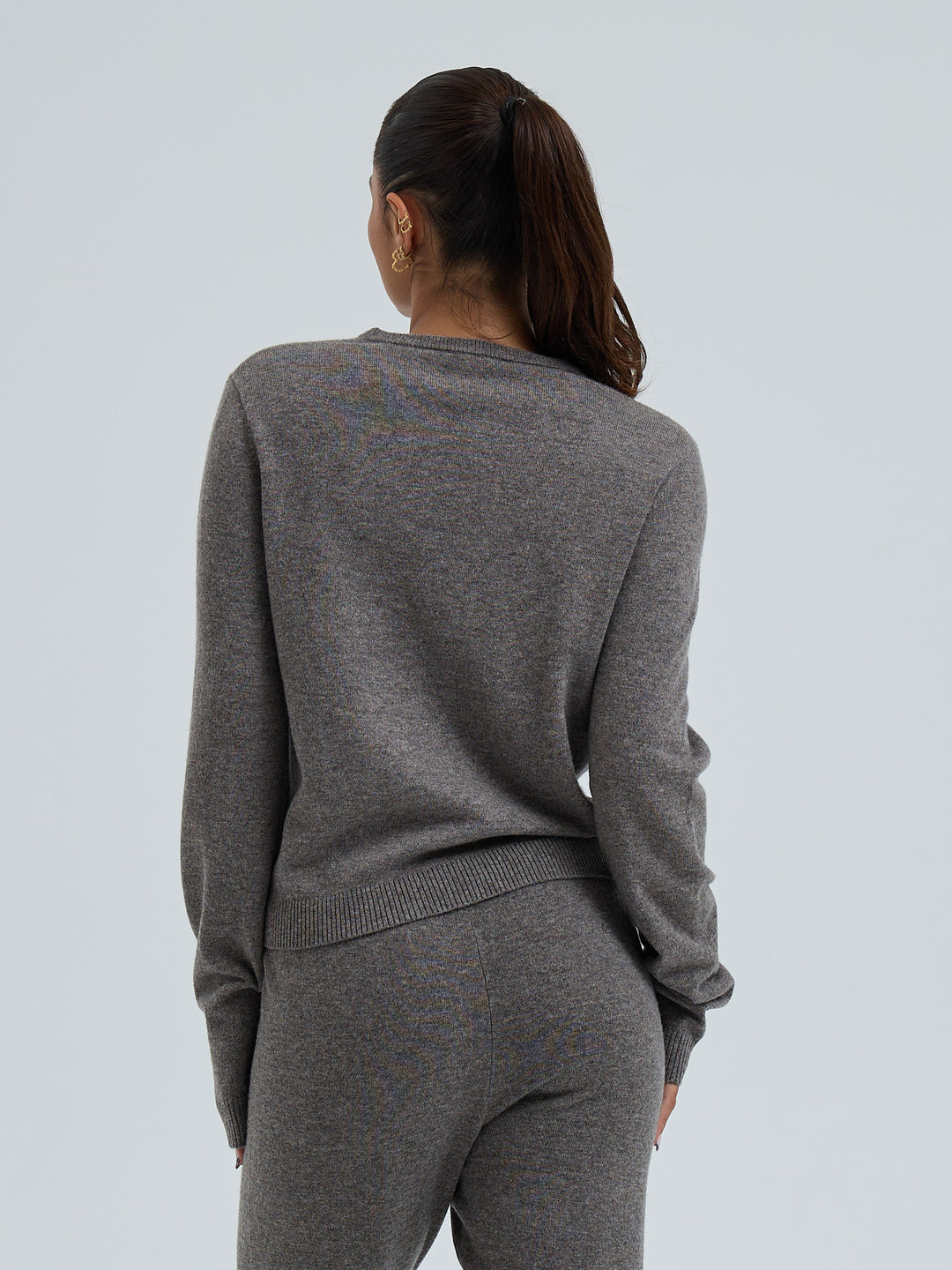 Wool Cashmere Crew Neck - Mushroom
