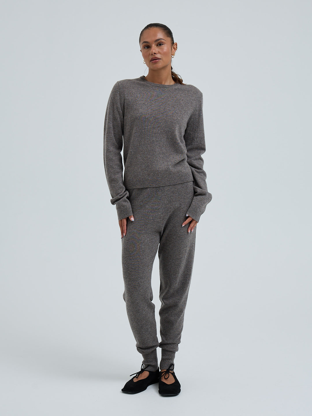 Wool Cashmere Leggings Pants - Mushroom