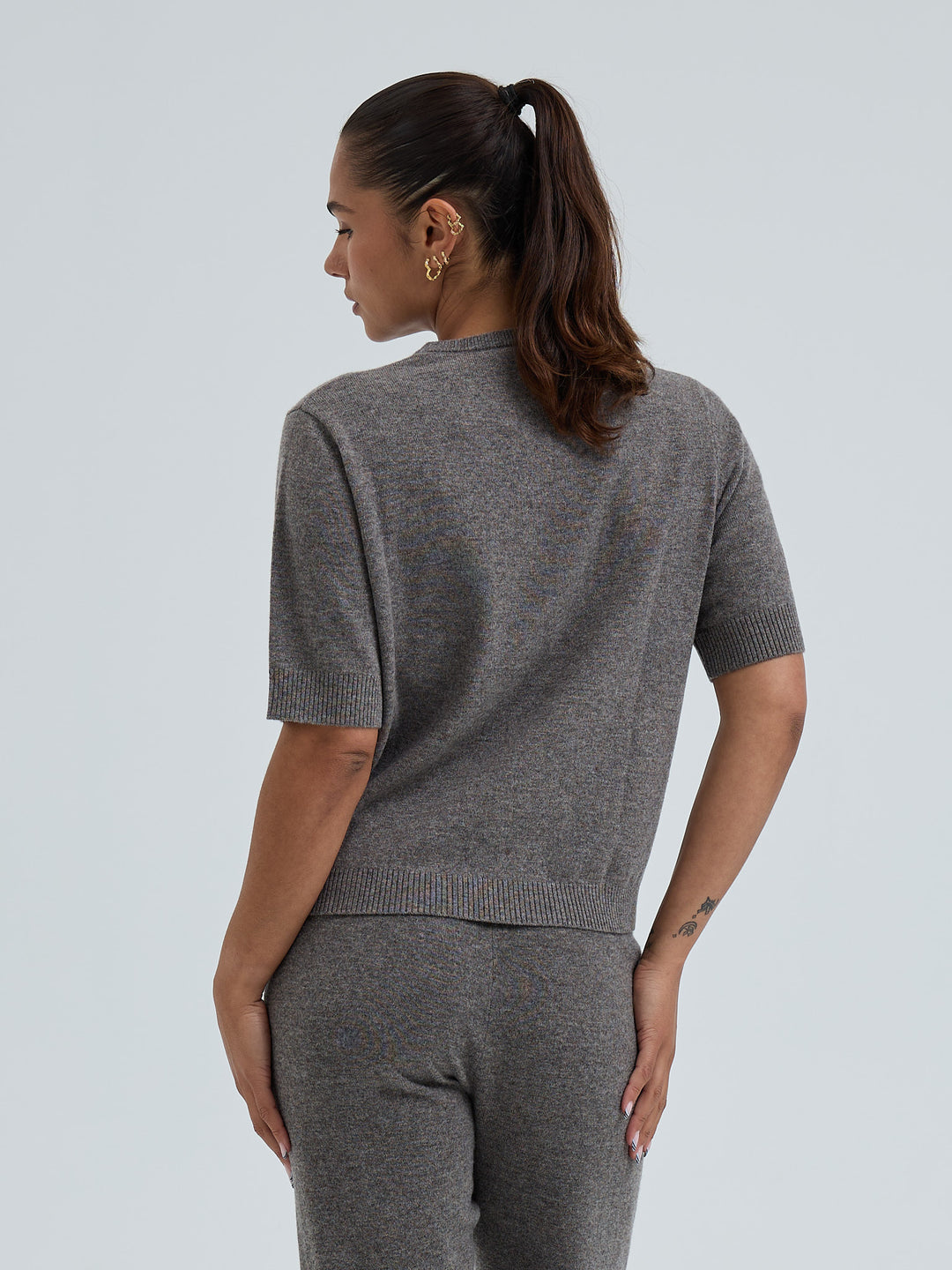 Wool Cashmere Classic T Sweater - Mushroom
