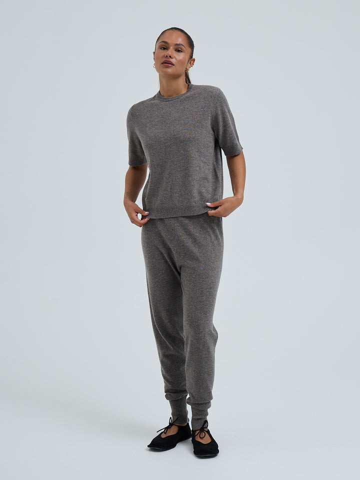 Wool Cashmere Classic T Sweater - Mushroom