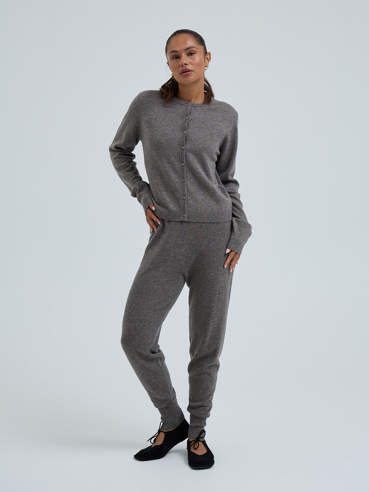 Wool Cashmere Leggings Pants - Mushroom