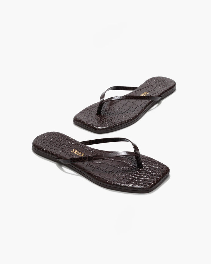 Lily Square Toe, Croco Brown