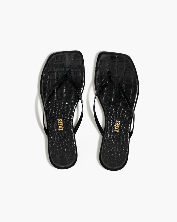 Lily Squere Toe, Croco Black