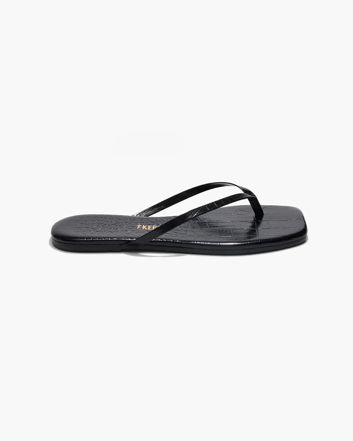 Lily Squere Toe, Croco Black