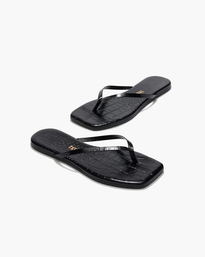 Lily Squere Toe, Croco Black
