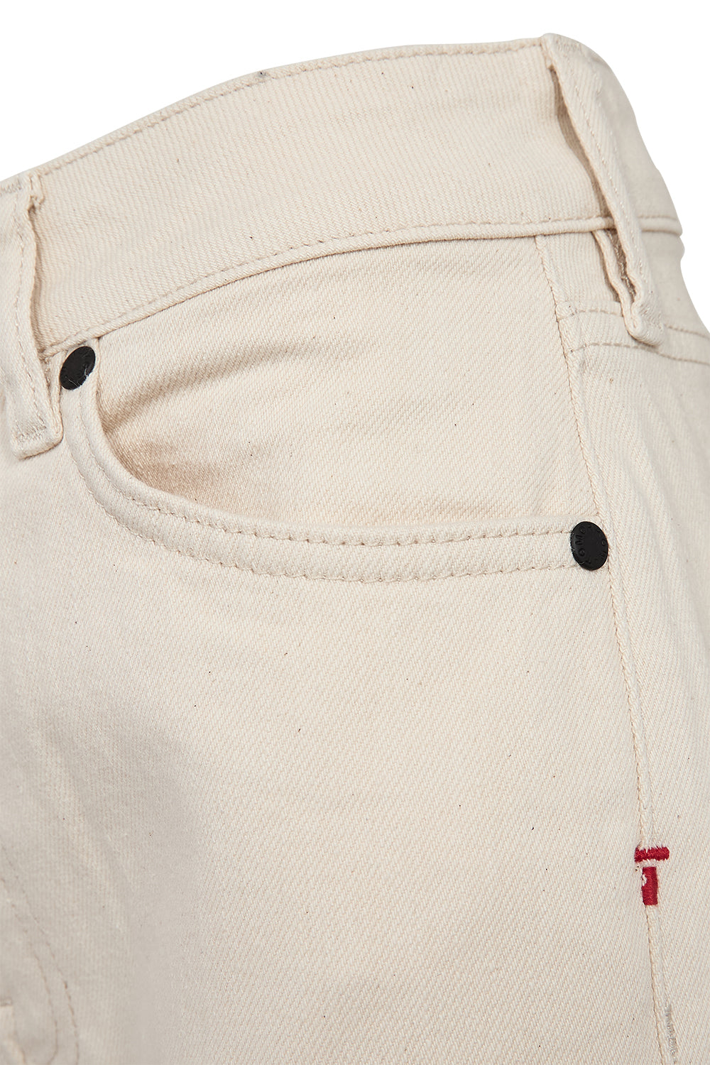 Brown Straight Jeans, Organic Ecru