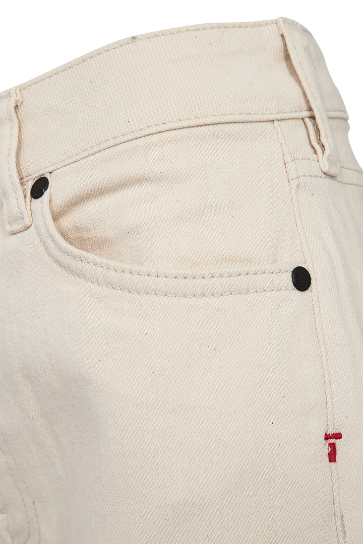 Brown Straight Jeans, Organic Ecru
