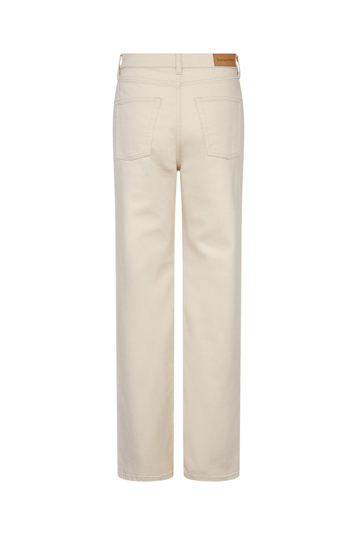 Brown Straight Jeans, Organic Ecru