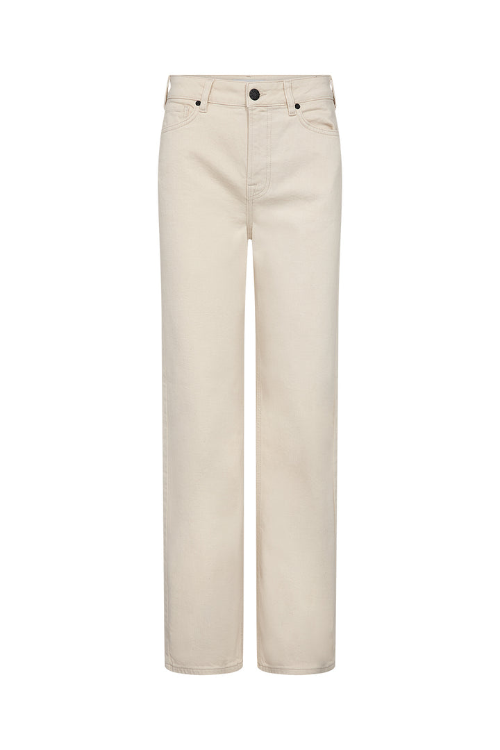 Brown Straight Jeans, Organic Ecru
