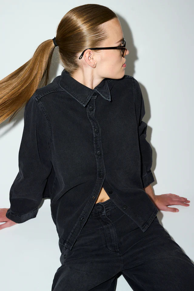 Ellen Denim Shirt Wash Milano Black